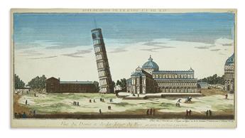 (PISA CATHEDRAL.) Vue du Dome et de la Tour de Pise.